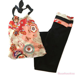 Silk Kimono Style Halter & Pants by SINGLE